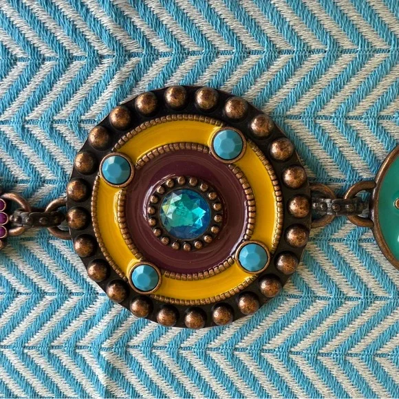 Chico's Brown and Yellow Belt with Intricate Designs - Picture 2 of 8